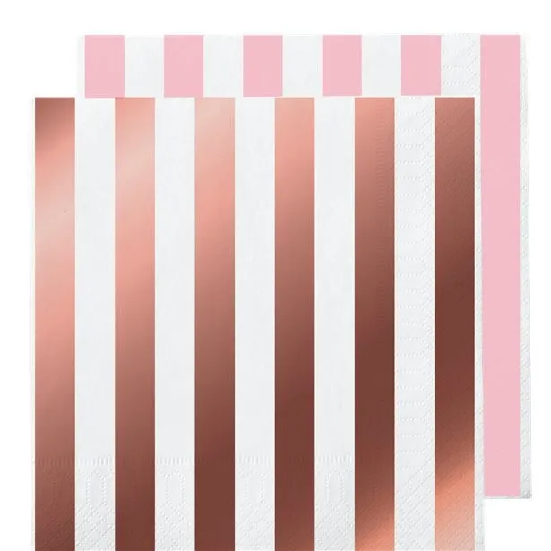 16 tovaglioli metallici reversibili oro rosa 33 x 33 cm