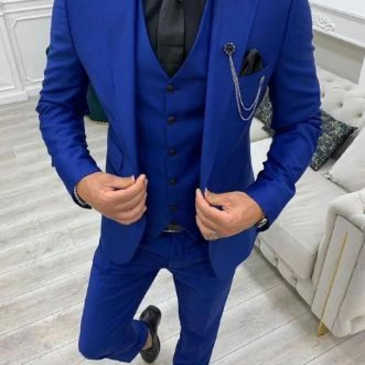 2022 Verde Picco Risvolto Slim Fit Abiti Da Uomo 3 Pezzi Smoking Terno Masculino Set Giacca Sposo Da Sposa Prom Costume Homme