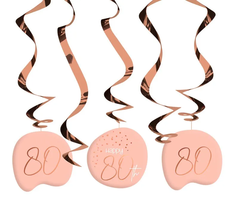 5 spirali 80° compleanno rosa