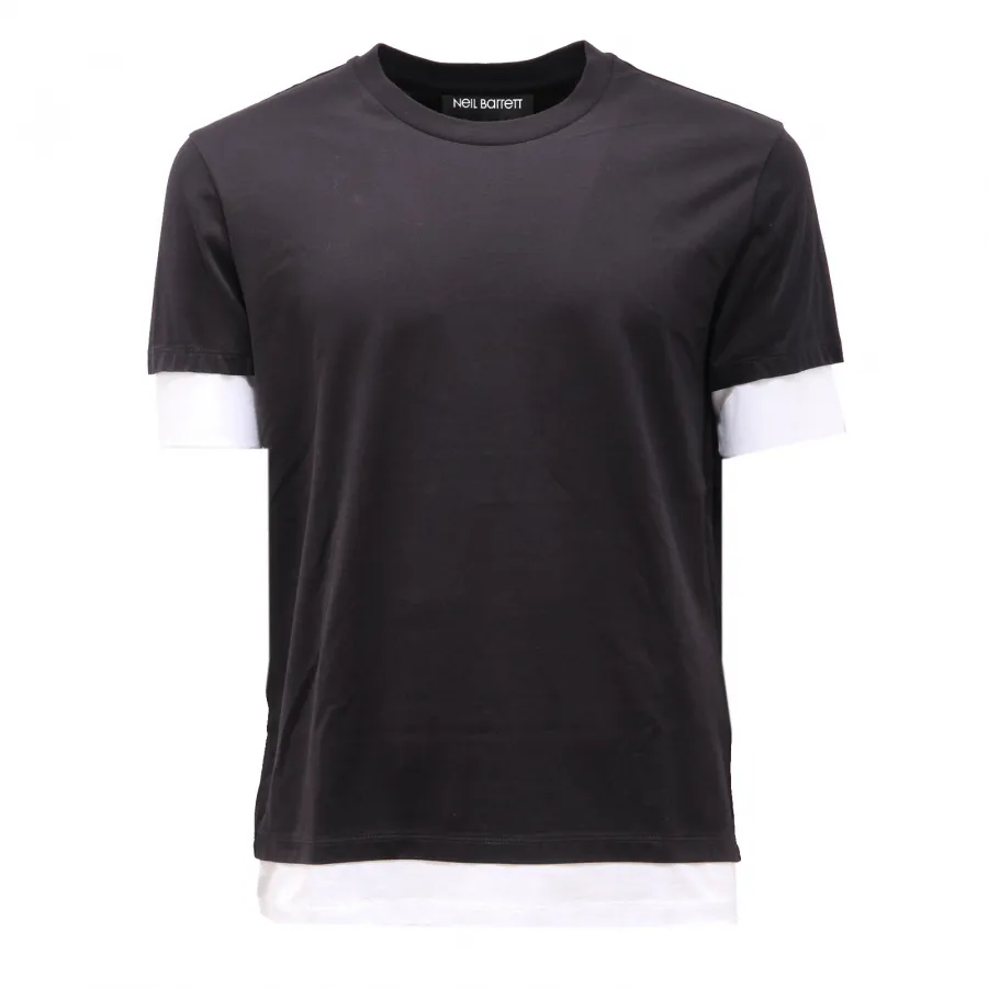 6169AG maglia uomo NEIL BARRETT black/off white cotton t-shirt man