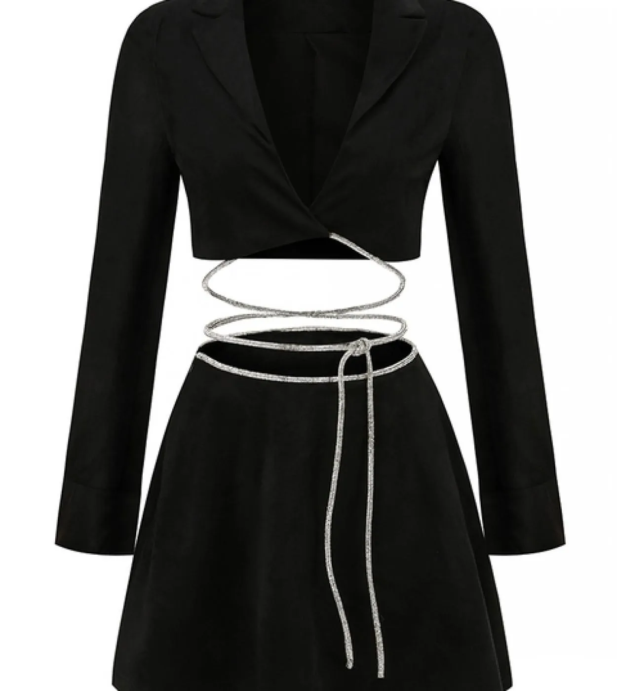 Abito blazer con scollo a V scollo a V Set di due pezzi Abito a maniche lunghe a pipistrello con scollo a barchetta Night Club E