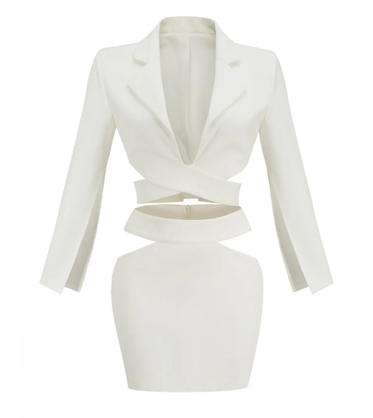 Abito blazer con scollo a V scollo a V Set di due pezzi Abito a maniche lunghe a pipistrello con scollo a barchetta Night Club E