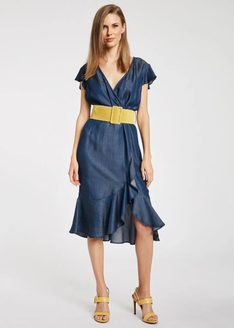 Abito incrociato in denim