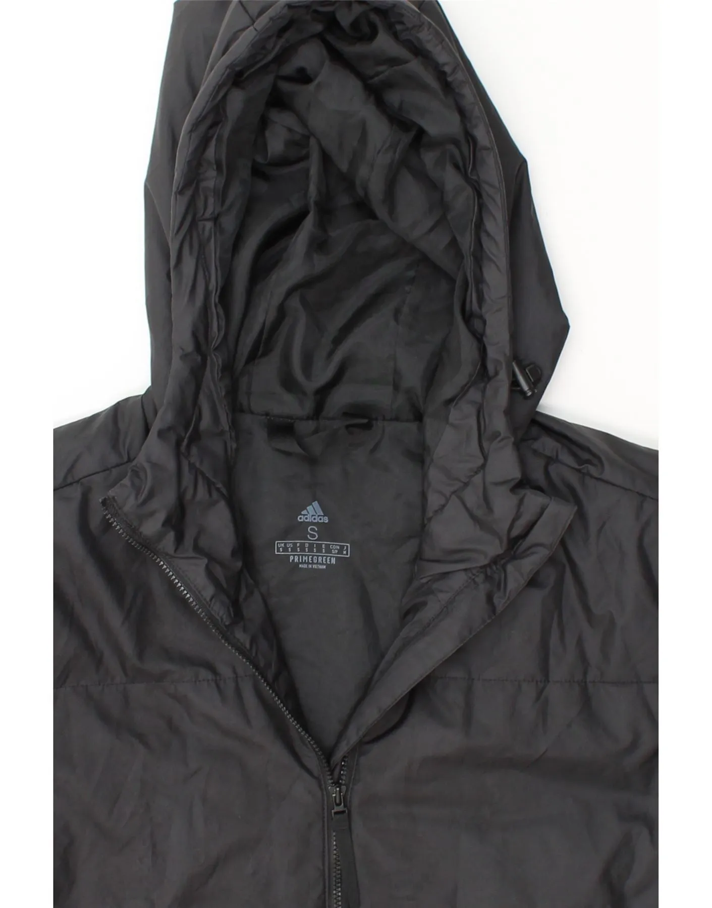 ADIDAS Mens Hooded Windbreaker Jacket UK 36 Small Black