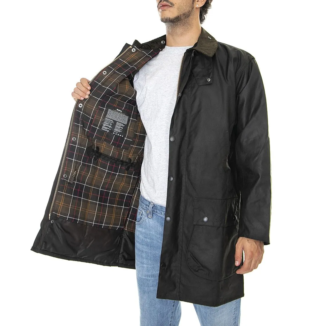 Barbour Classic Northumbria Wax Jacket Olive - Giacca Invernale Uomo Marrone    