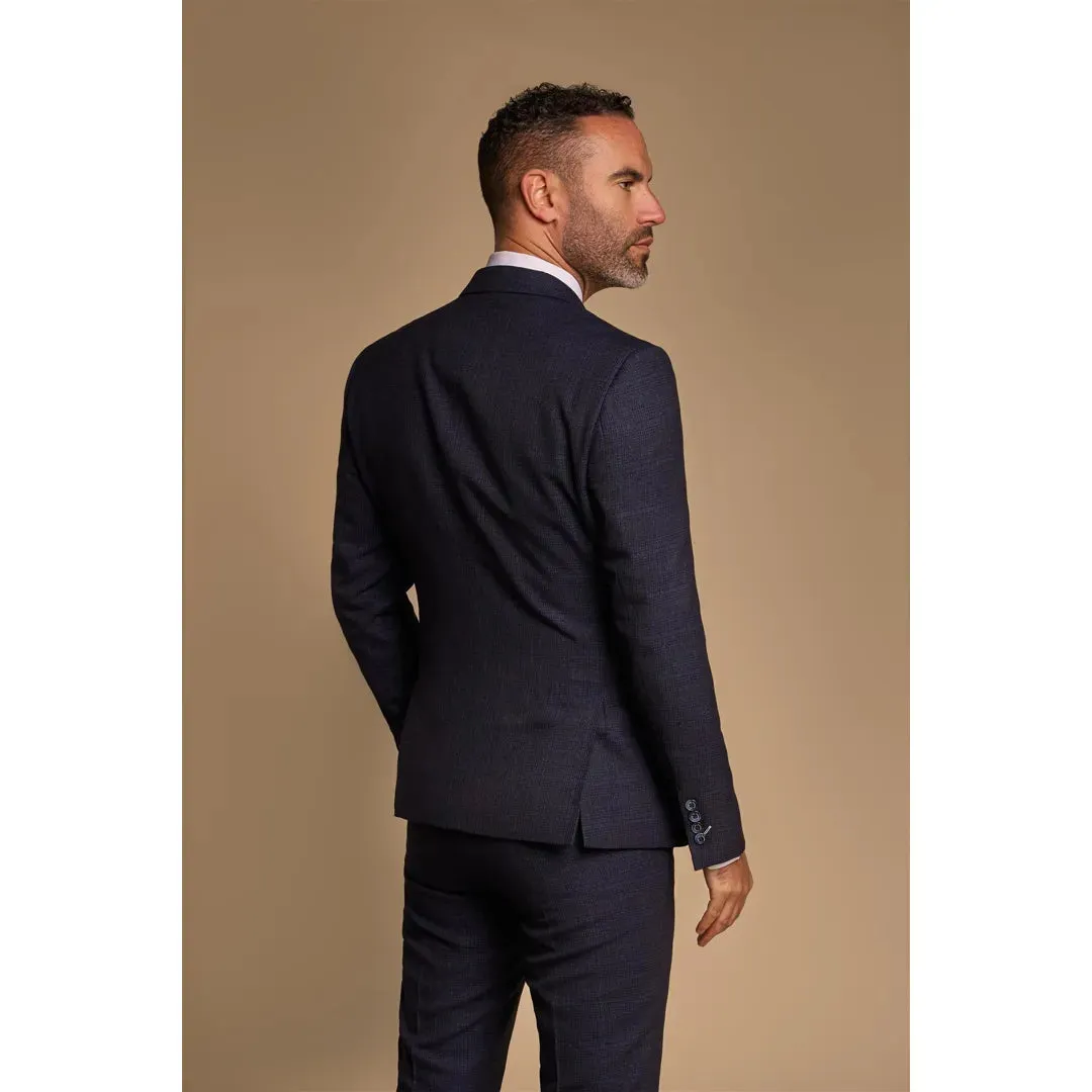 Caridi - Blazer doppiopetto blu navy da uomo