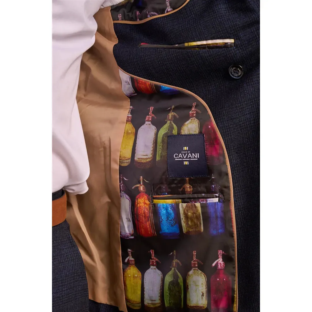 Caridi - Blazer doppiopetto blu navy da uomo