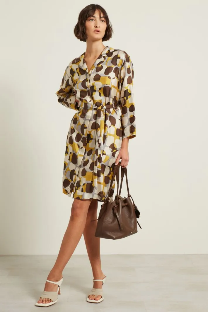 Chemisier in twill stampato