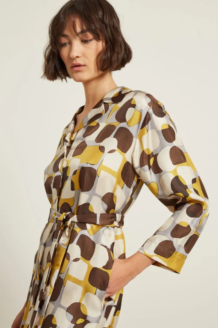 Chemisier in twill stampato