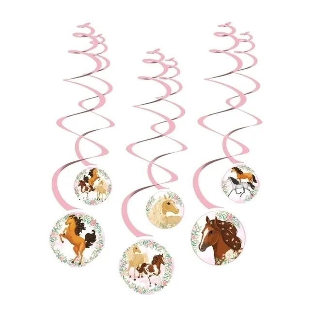 Ciondoli decorativi a forma di cavallo rosa - 6 pz.
