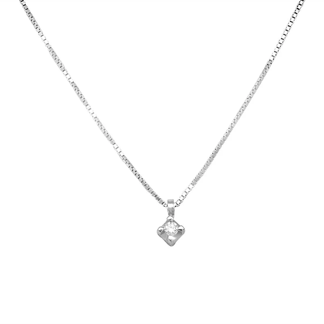 Collana Recarlo punto luce in oro bianco con diamante
