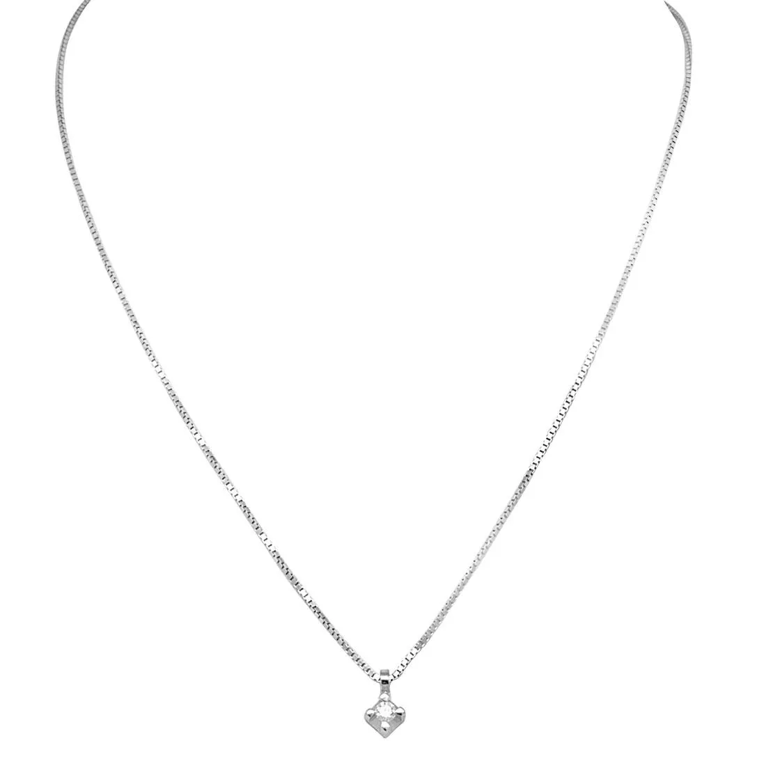 Collana Recarlo punto luce in oro bianco con diamante