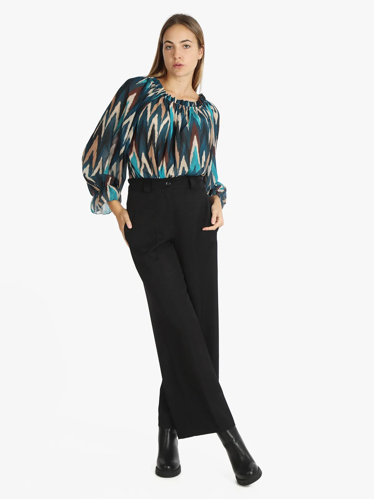 Daystar Pantalon palazzo femme coupe classique