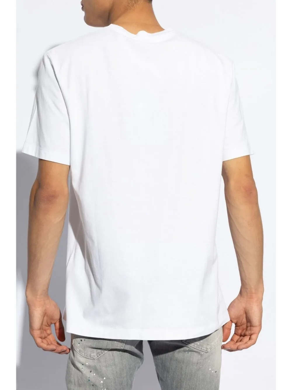 Dsquared2 T-shirt Bianco Uomo Ricamo Scollo