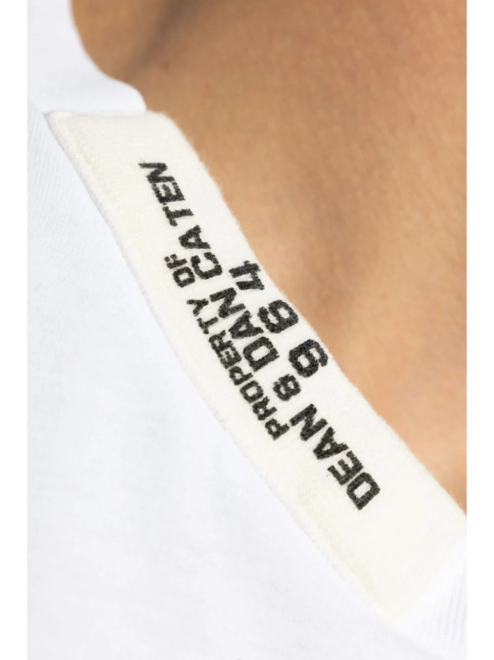 Dsquared2 T-shirt Bianco Uomo Ricamo Scollo