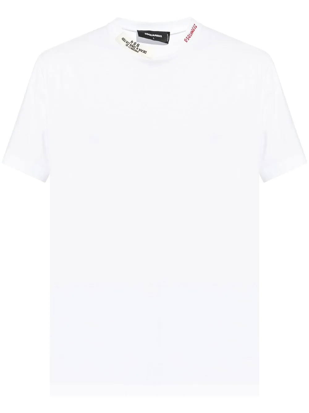 Dsquared2 T-shirt Bianco Uomo Ricamo Scollo