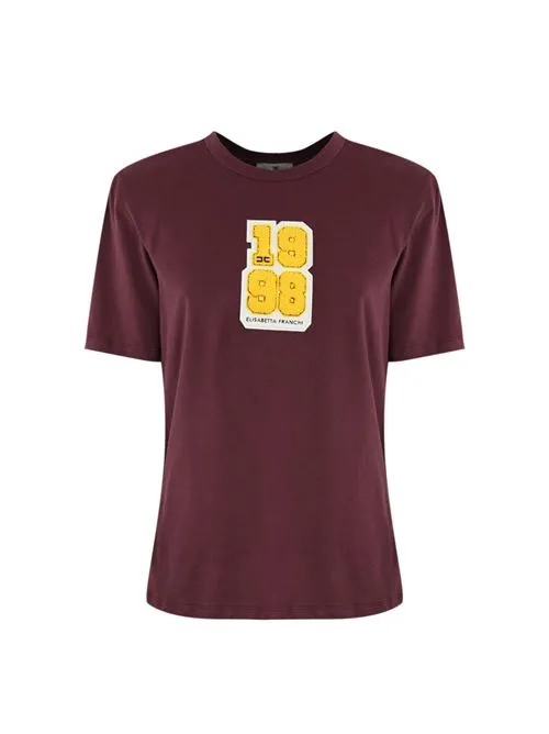 Elisabetta Franchi     T-shirt stile college in cotone