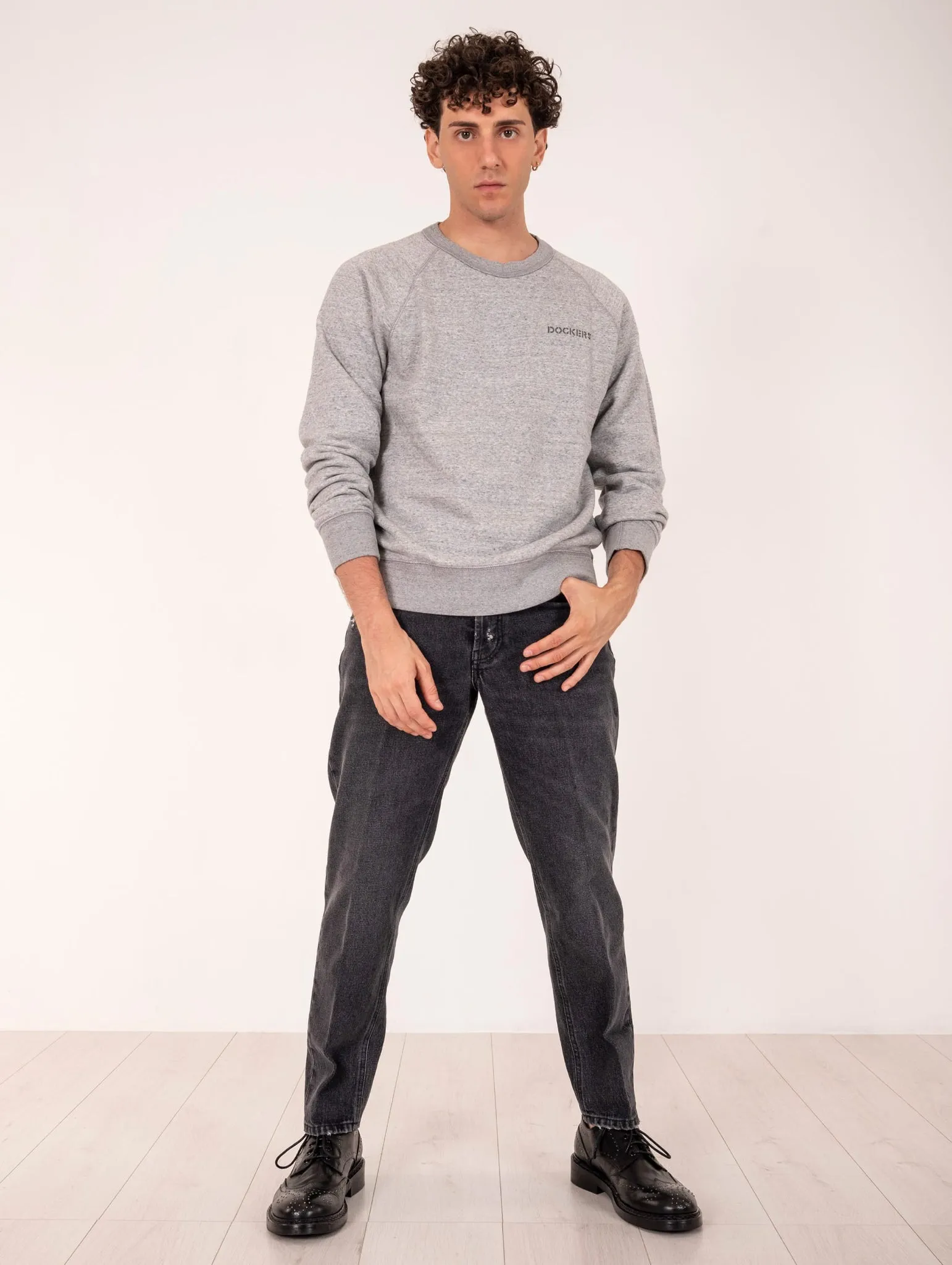 Felpa Dockers in Cotone Grigio Melange