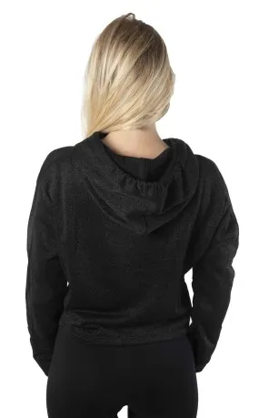 Felpa Donna Glitterata Con Cappuccio