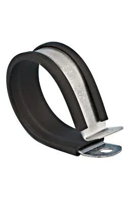 Fermaglio a P in Acciaio dolce rivestita in Gomma EPDM, Zinco Jubilee, Ø interno 19mm, Ø foro M 4/5