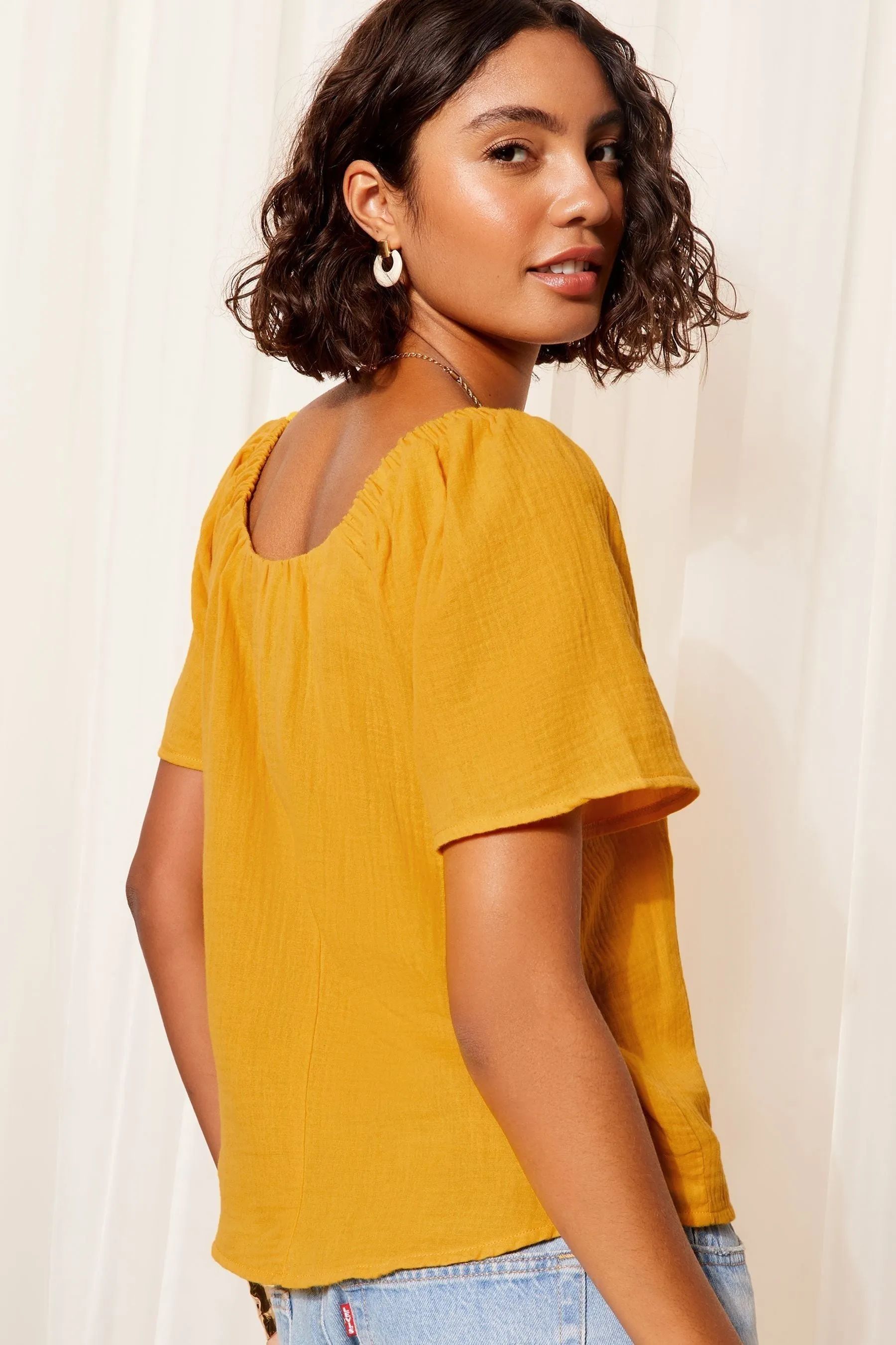 Friends Like These - Blusa con scollo Bardot e maniche svasate