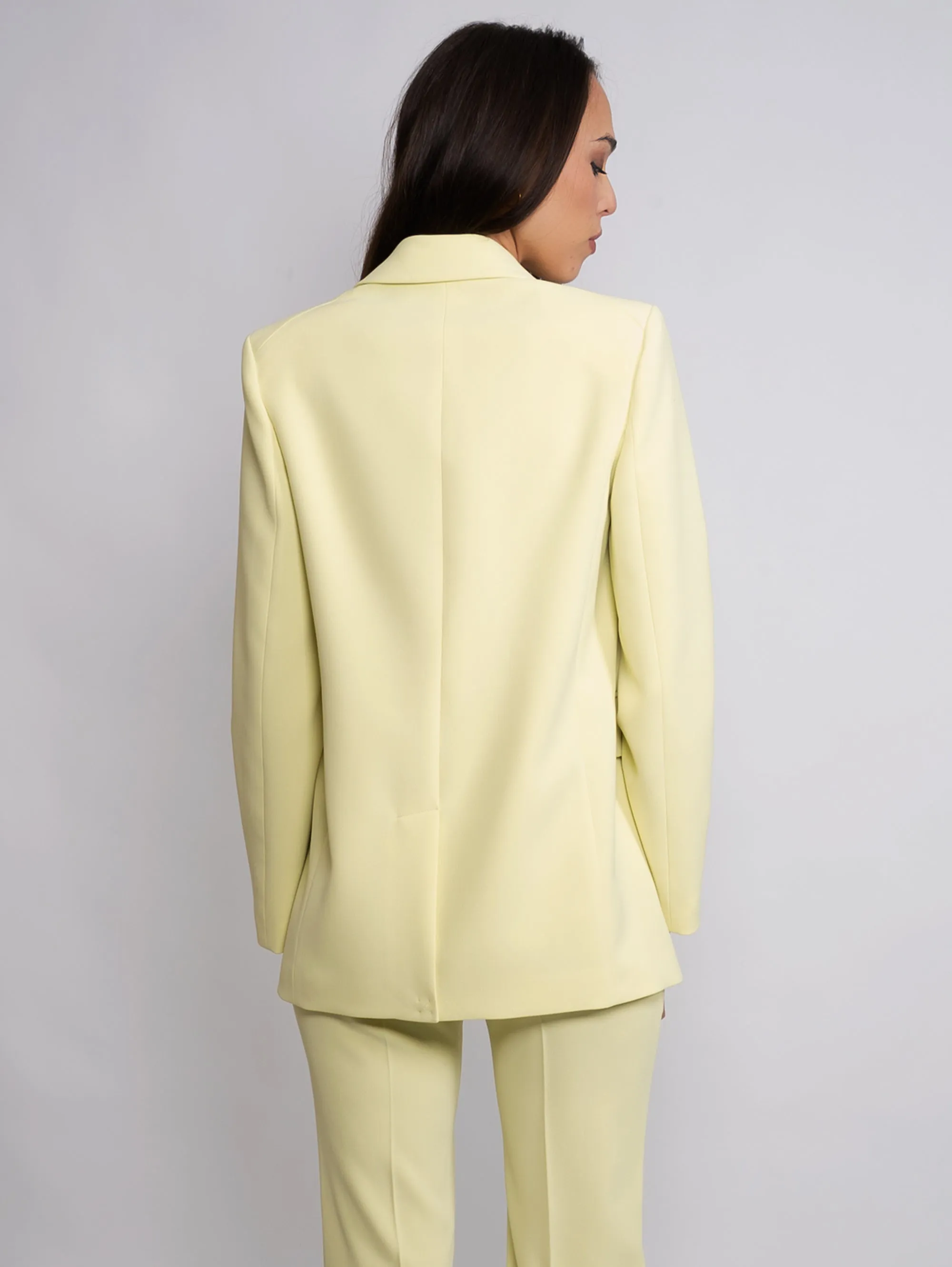 Giacca in Crepe a un Petto Giallo