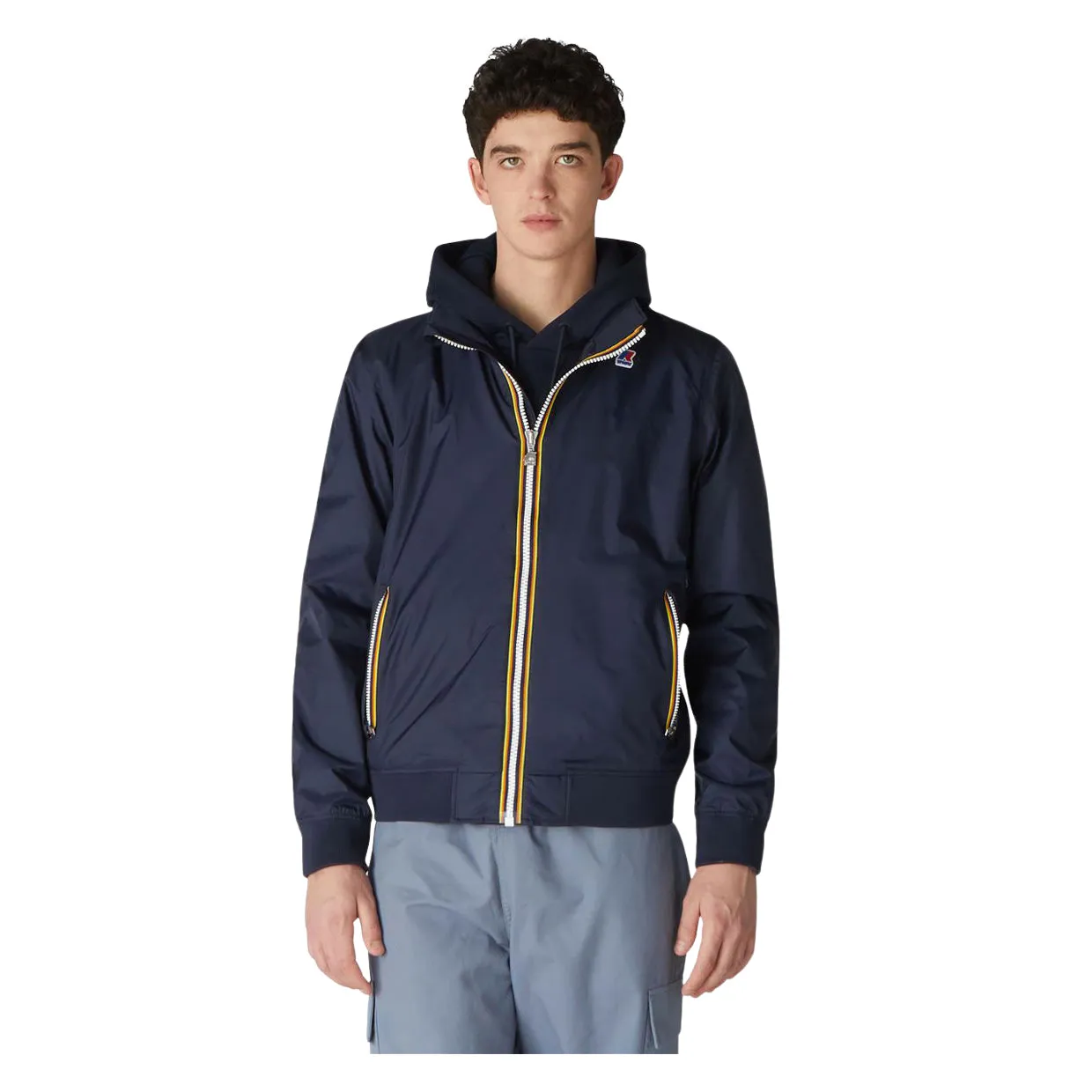Giubbino K-Way Amaury Nylon Jersey Blu Navy