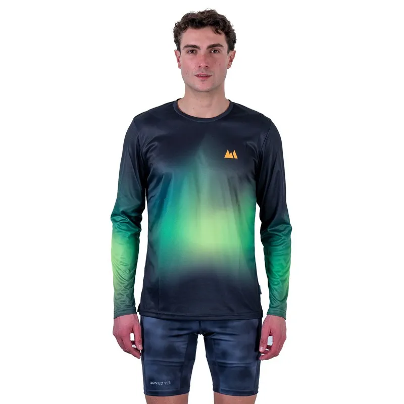 Gradient Verde Manica Lunga Uomo