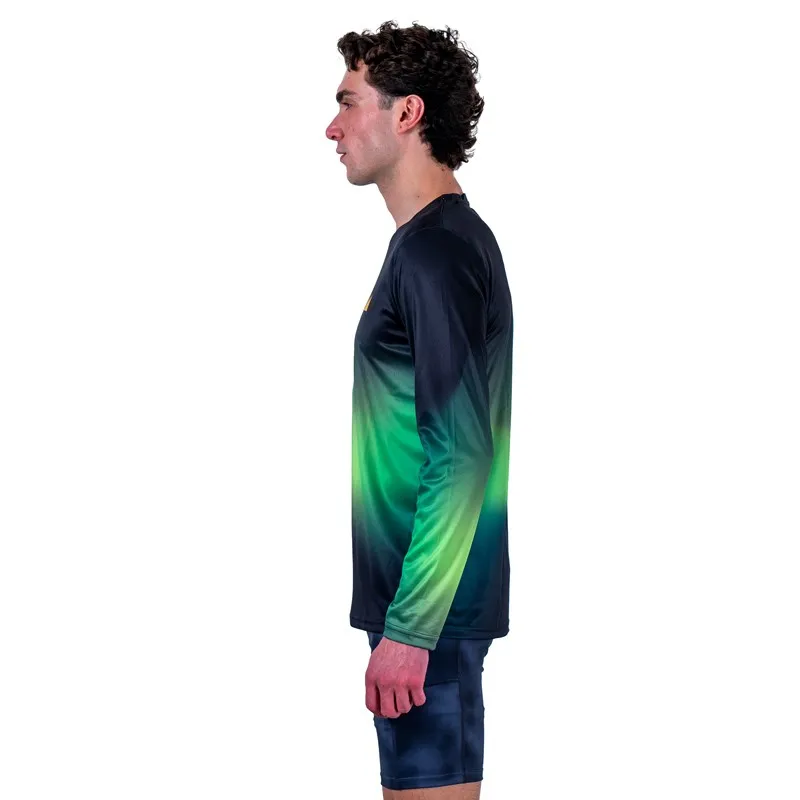 Gradient Verde Manica Lunga Uomo
