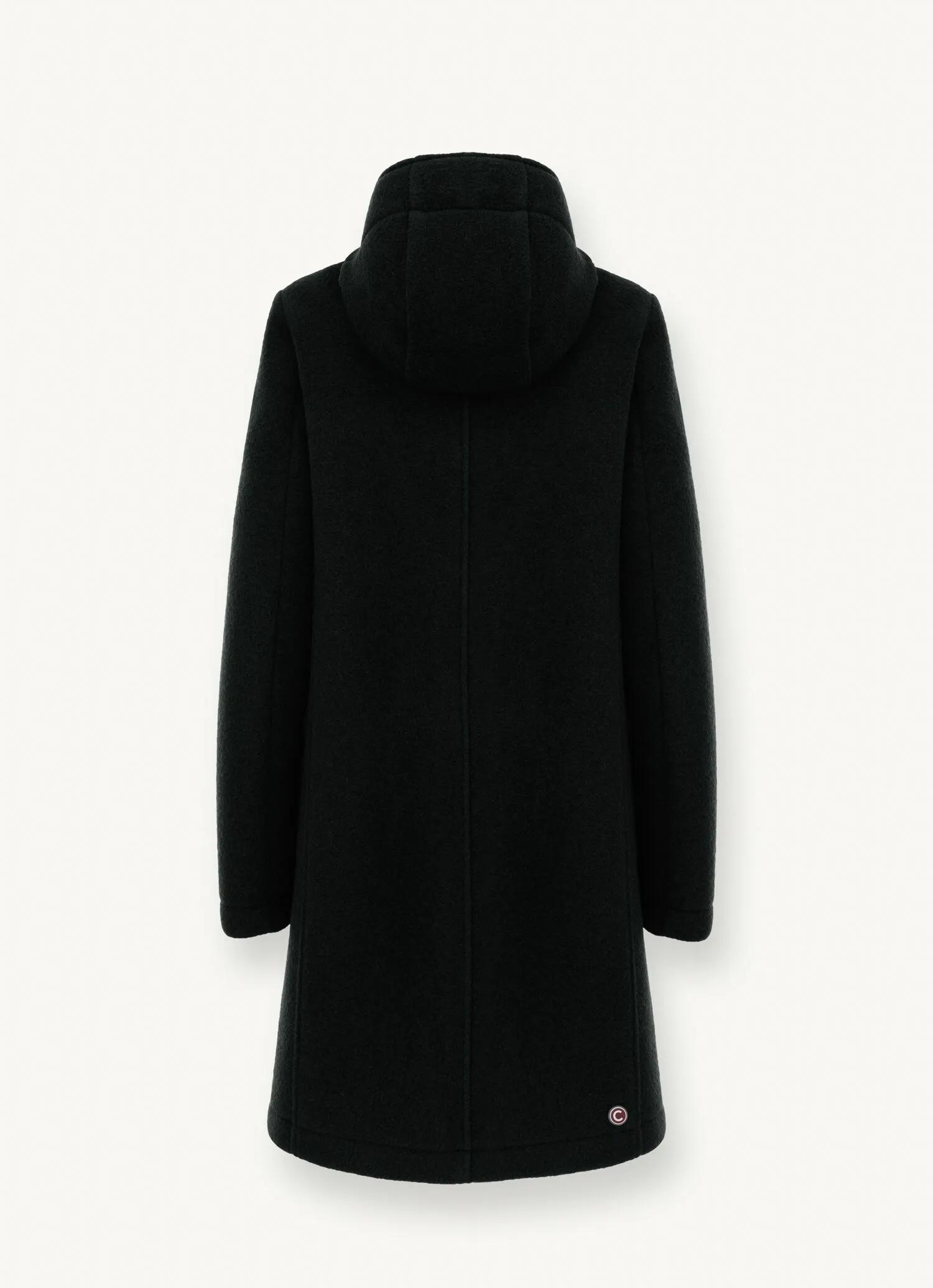 Hooded coat in woolen cloth