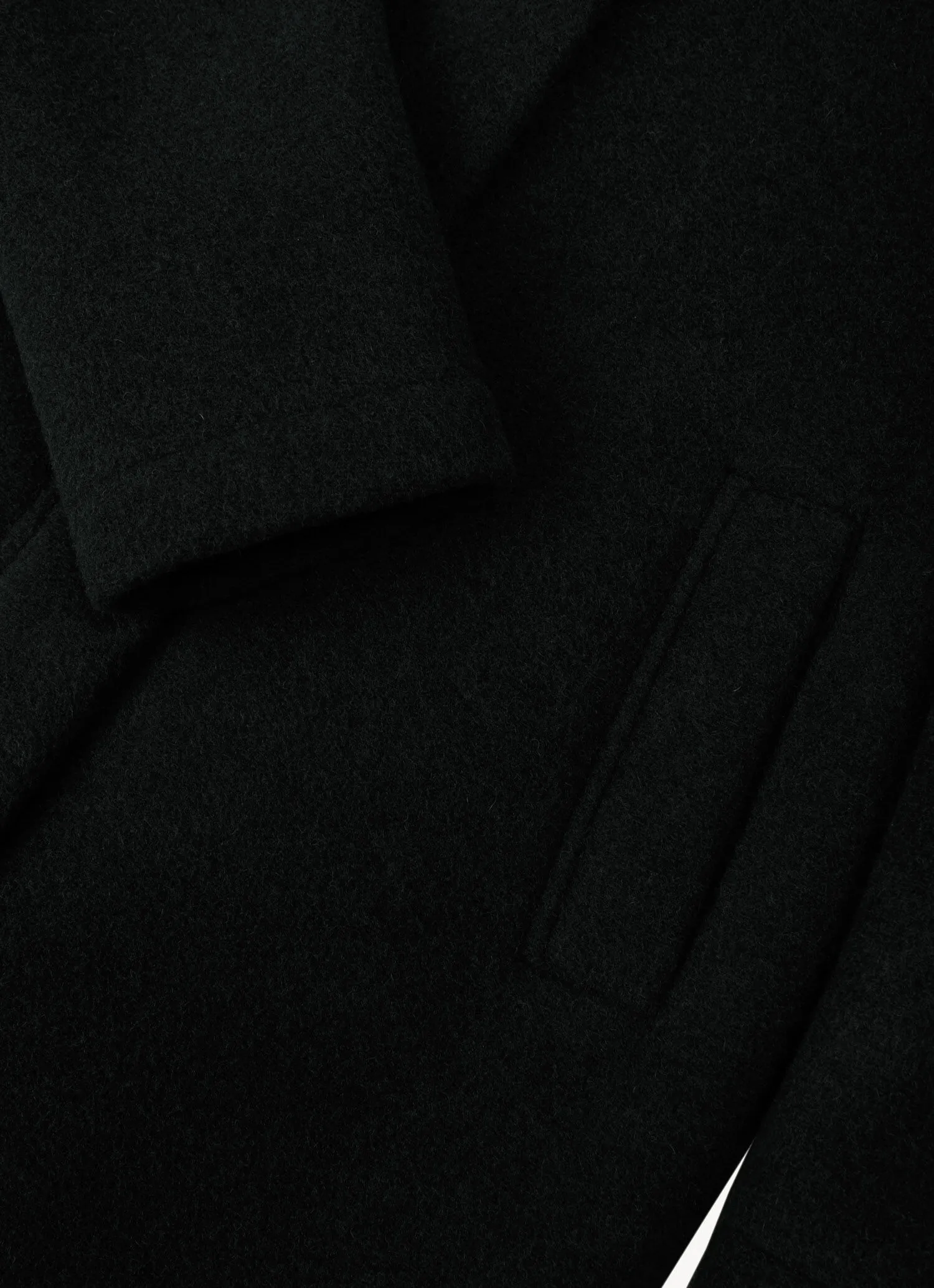 Hooded coat in woolen cloth