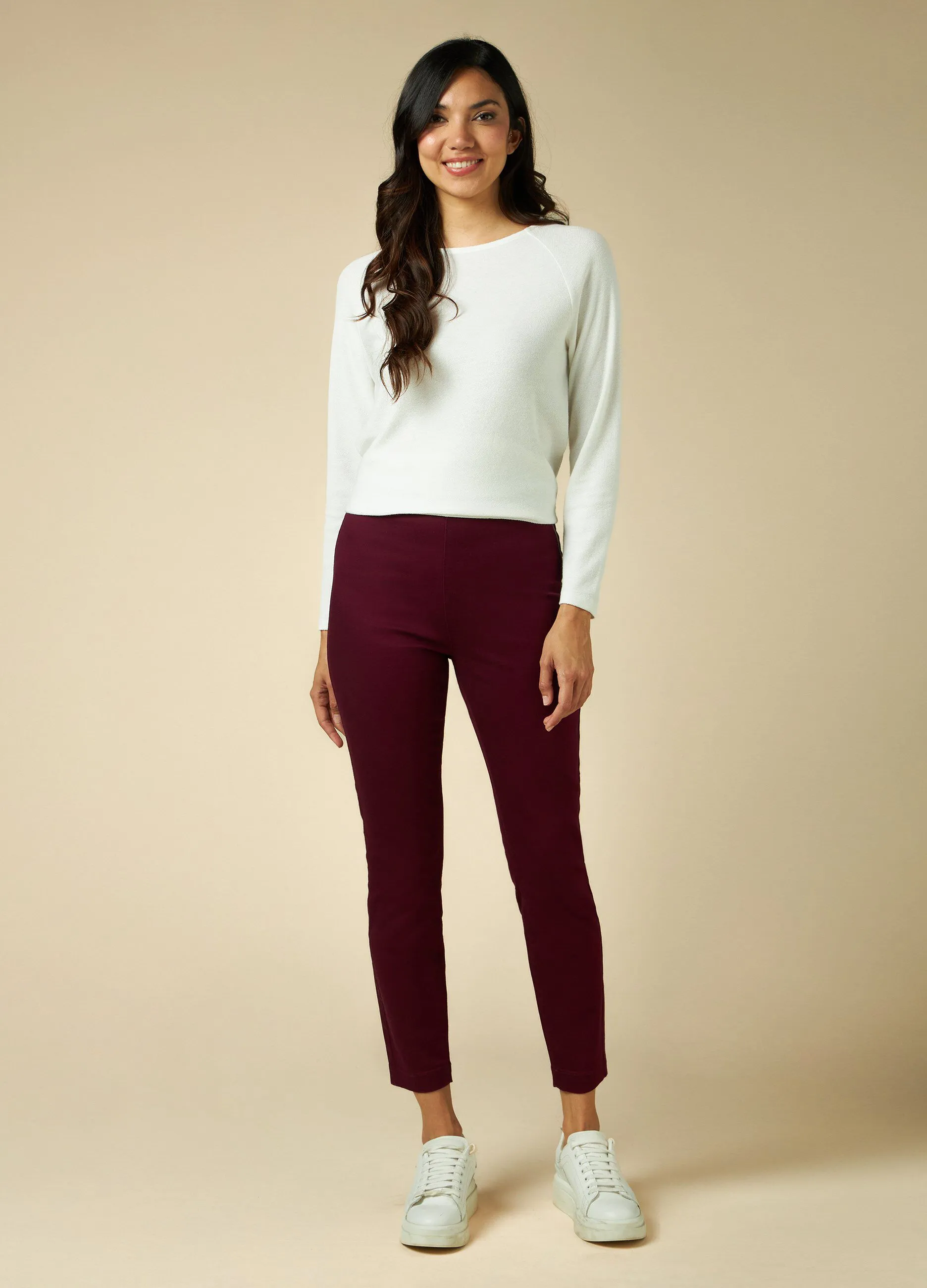 IWIE  Treggings in misto cotone con zip donna