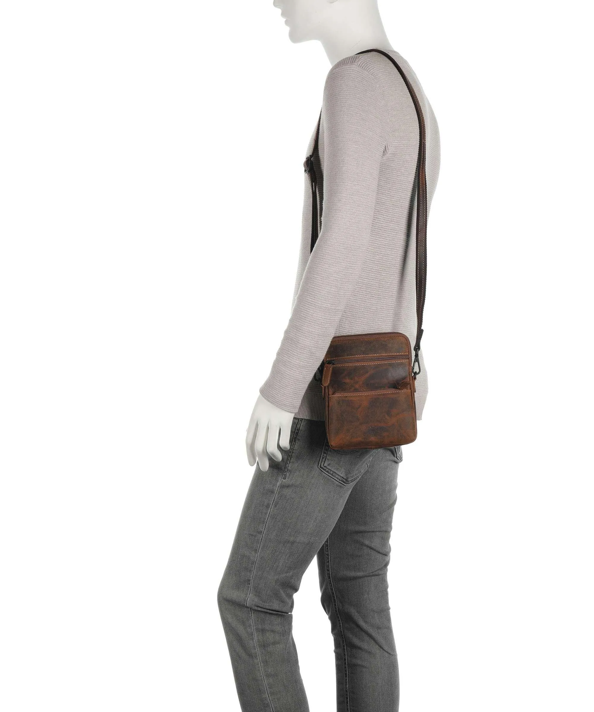  Jack Kinsky Baltimore 11 Borsa a tracolla pelle cognac  