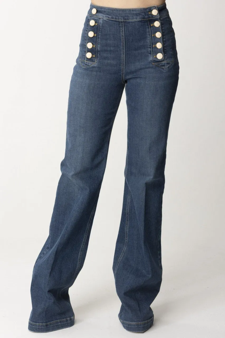 Jeans a palazzo con bottoni Blue vintage