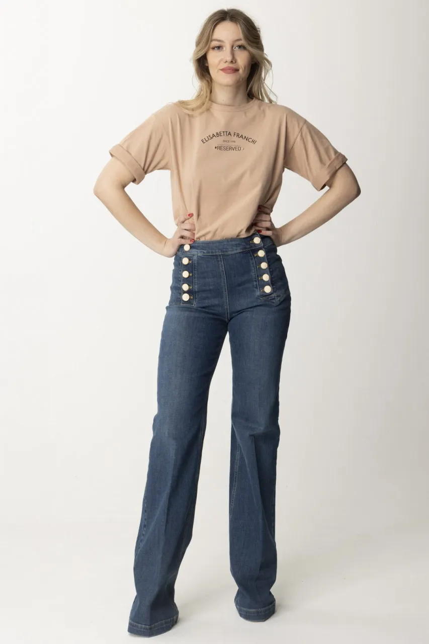 Jeans a palazzo con bottoni Blue vintage