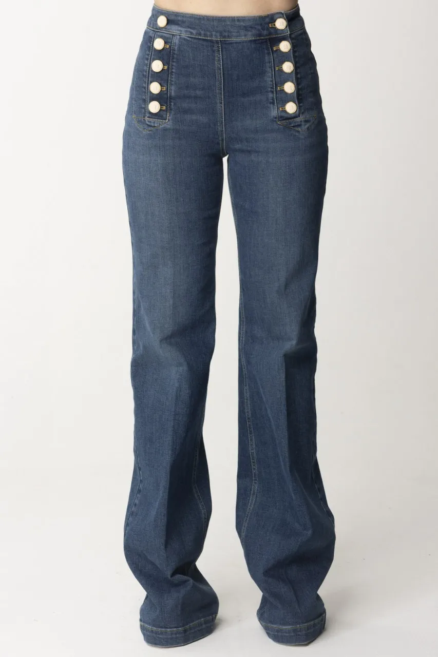 Jeans a palazzo con bottoni Blue vintage