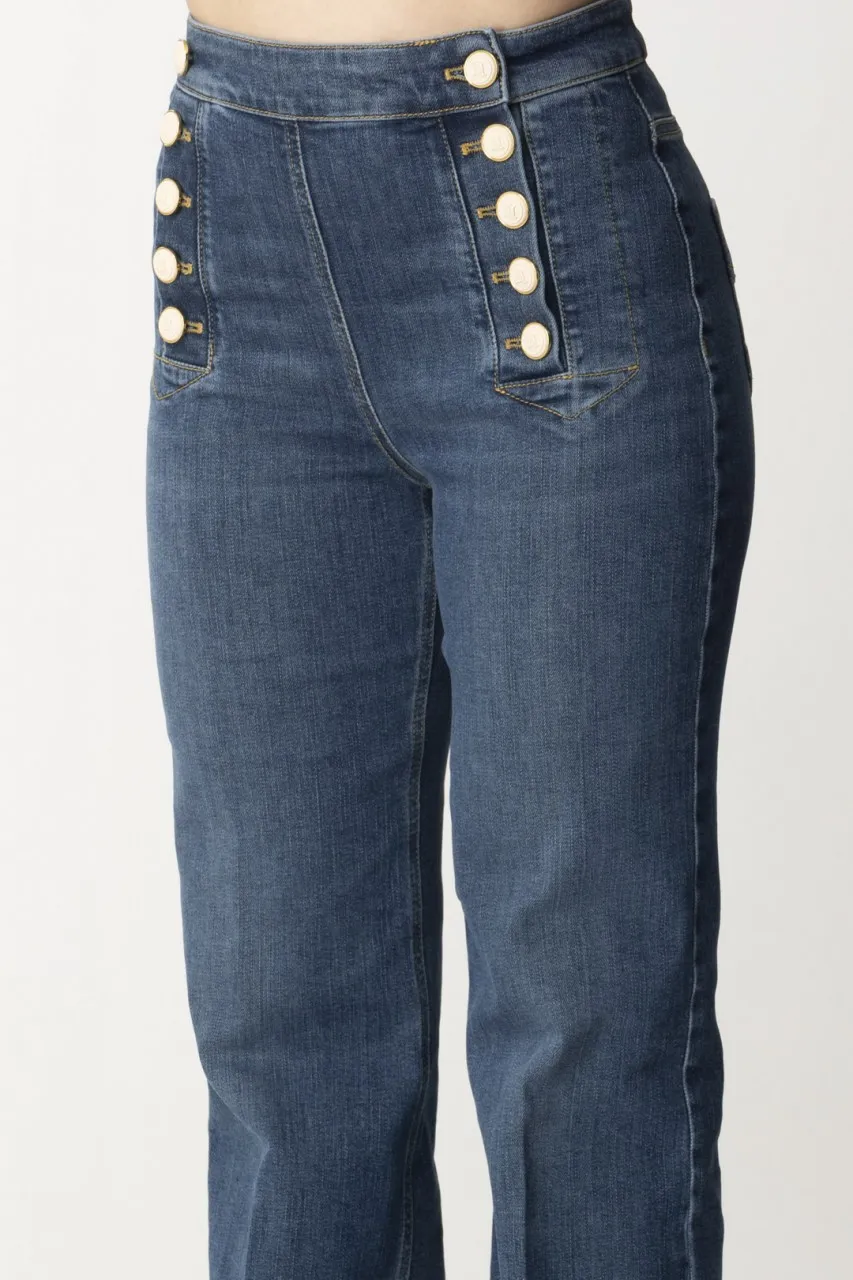 Jeans a palazzo con bottoni Blue vintage