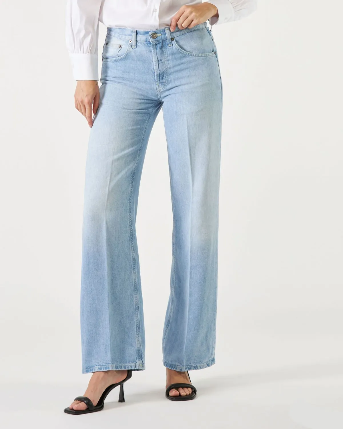 Jeans Jacklyn Dondup wide leg a palazzo di colore blu chiaro