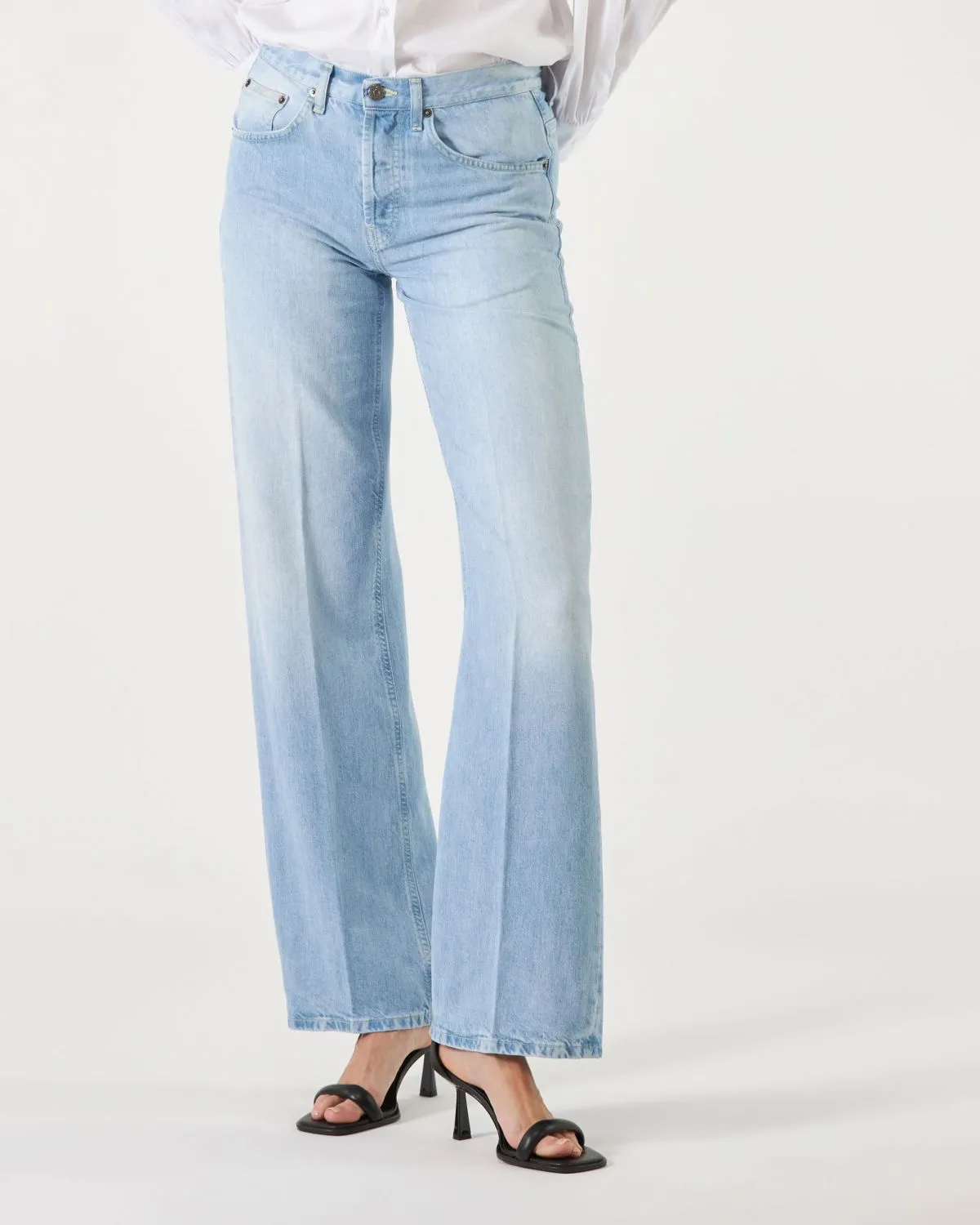 Jeans Jacklyn Dondup wide leg a palazzo di colore blu chiaro