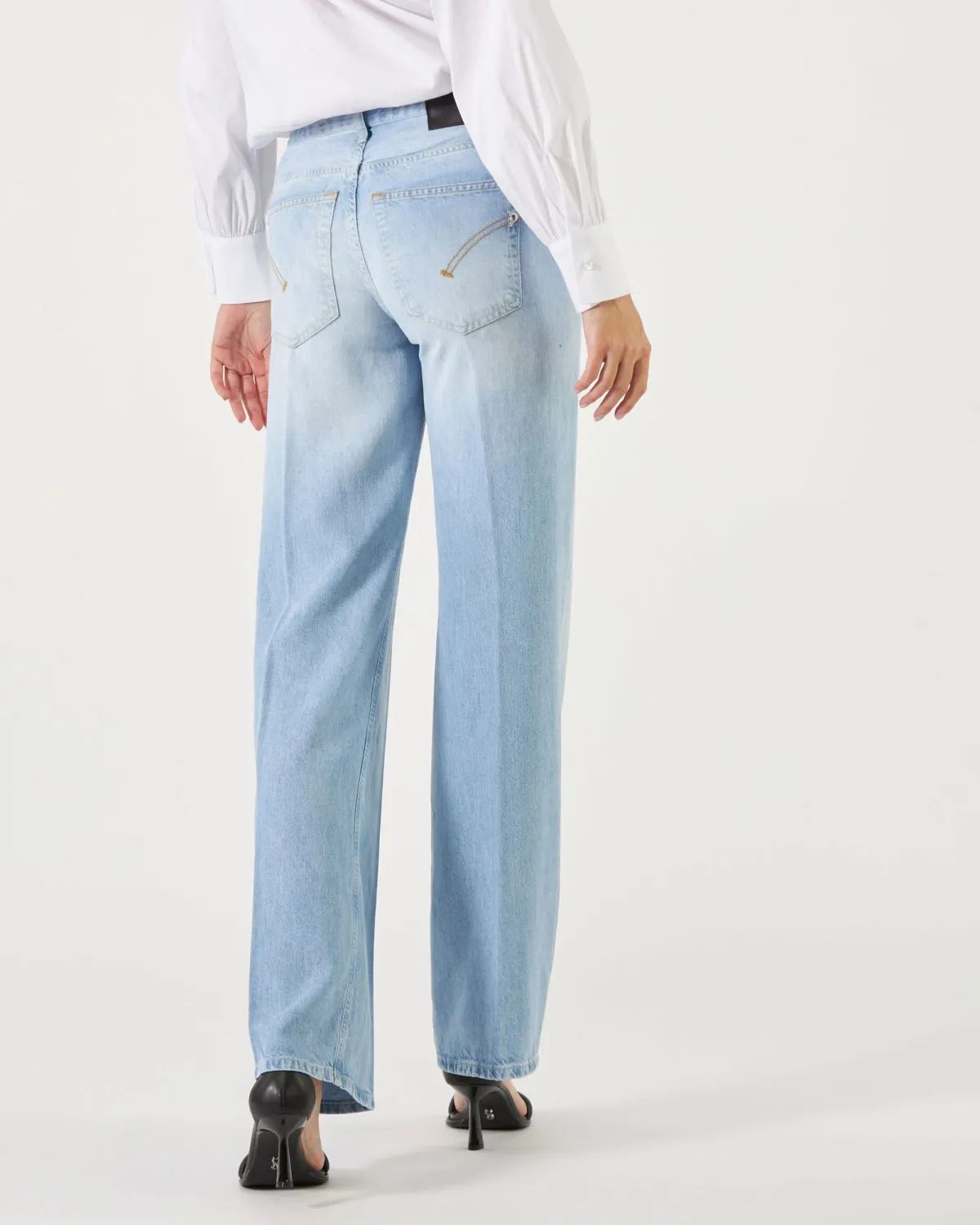 Jeans Jacklyn Dondup wide leg a palazzo di colore blu chiaro
