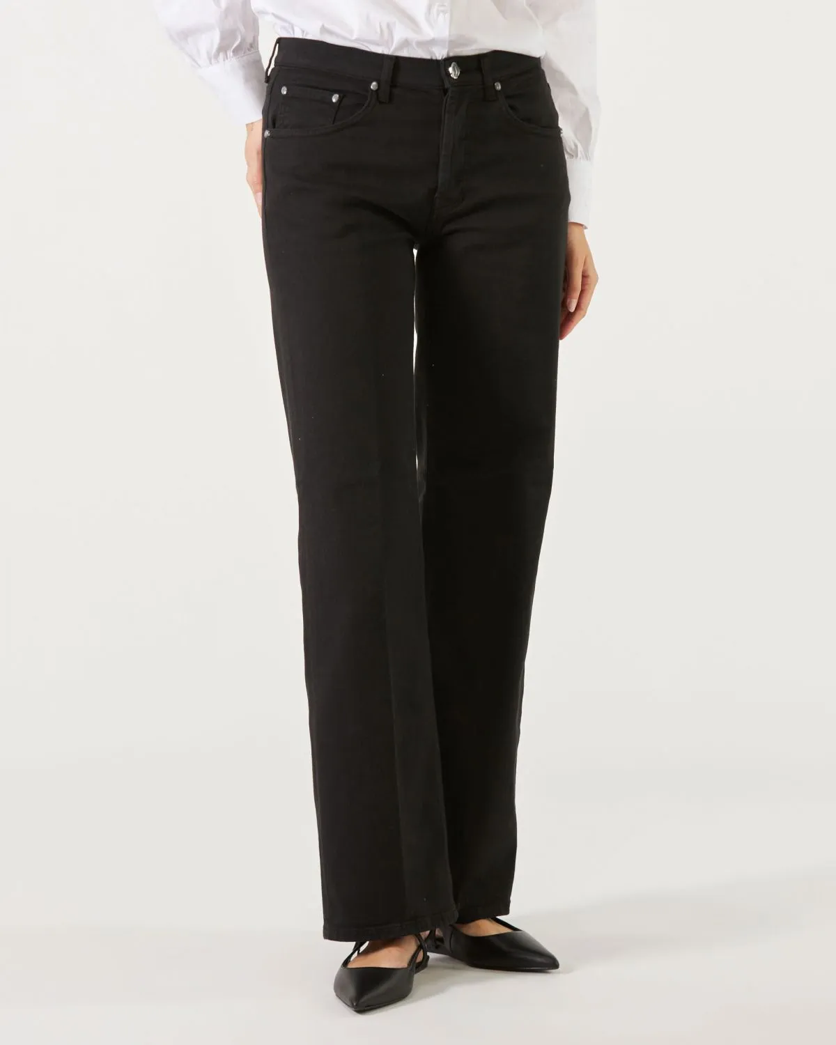Jeans Jacklyn Dondup wide leg a palazzo di colore nero
