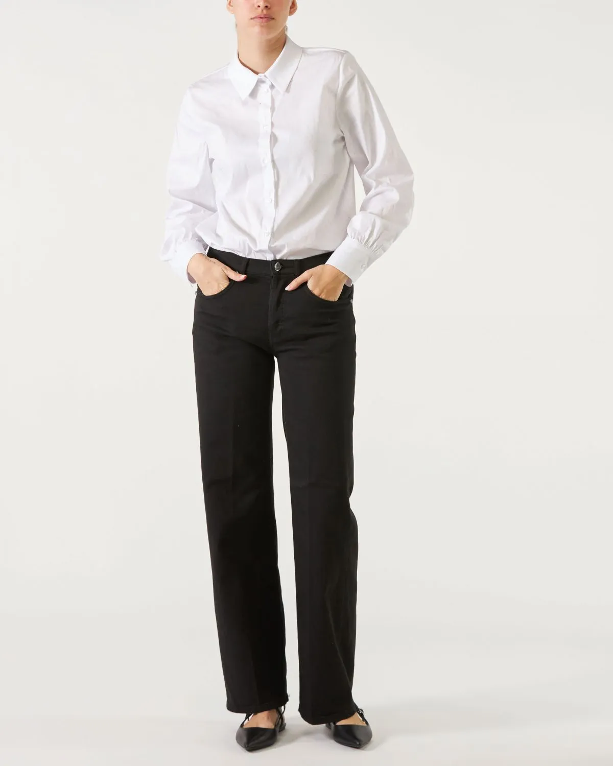 Jeans Jacklyn Dondup wide leg a palazzo di colore nero