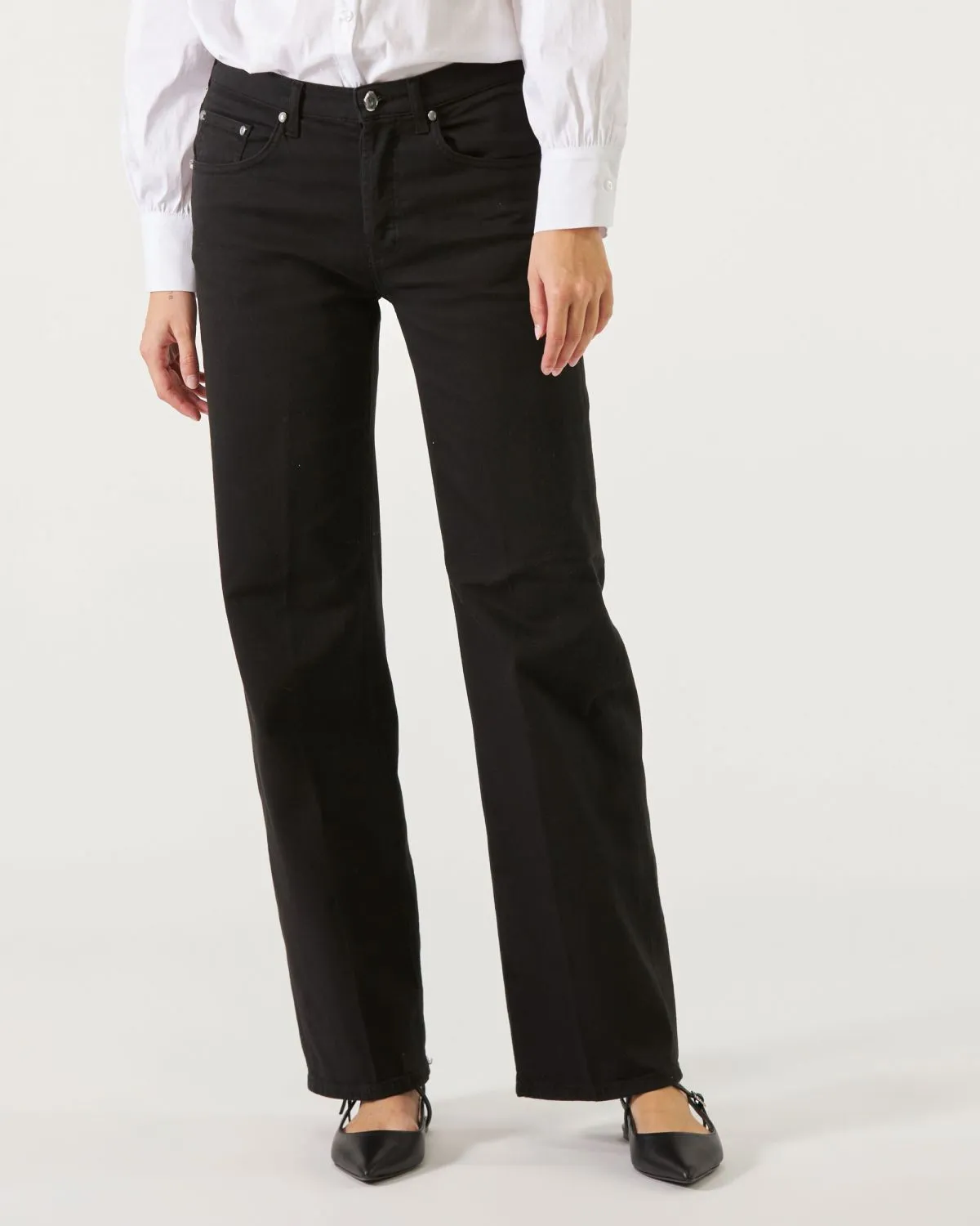 Jeans Jacklyn Dondup wide leg a palazzo di colore nero