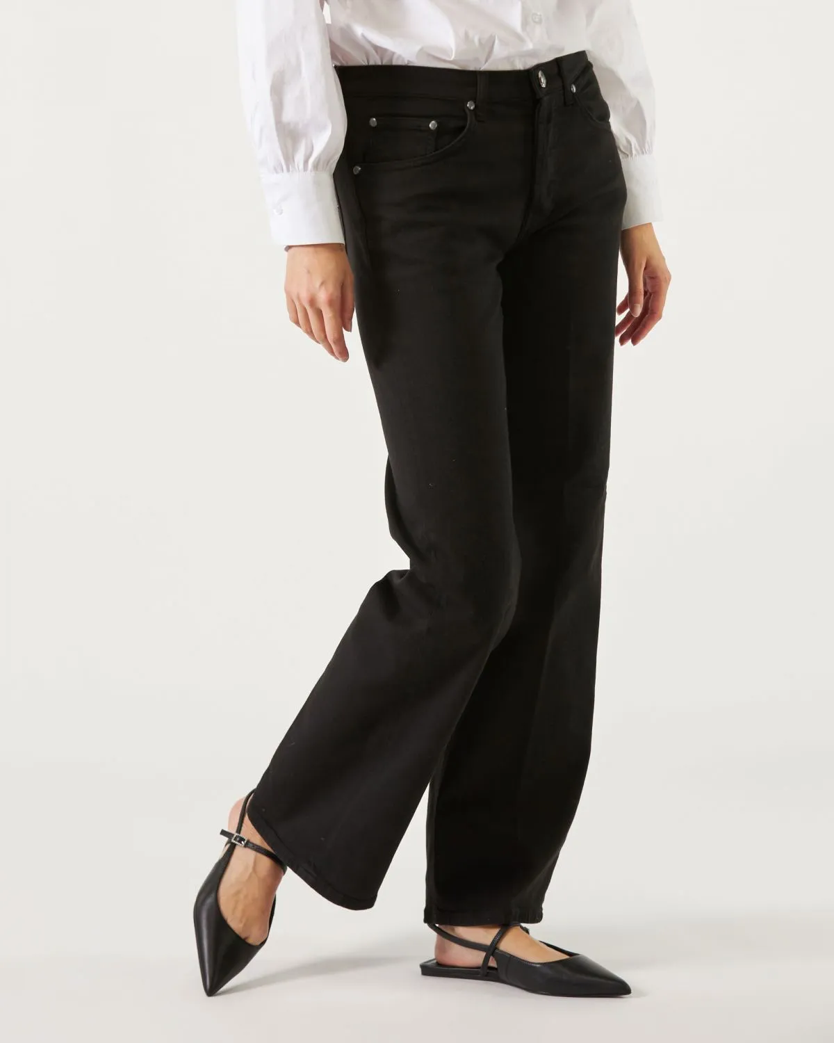 Jeans Jacklyn Dondup wide leg a palazzo di colore nero