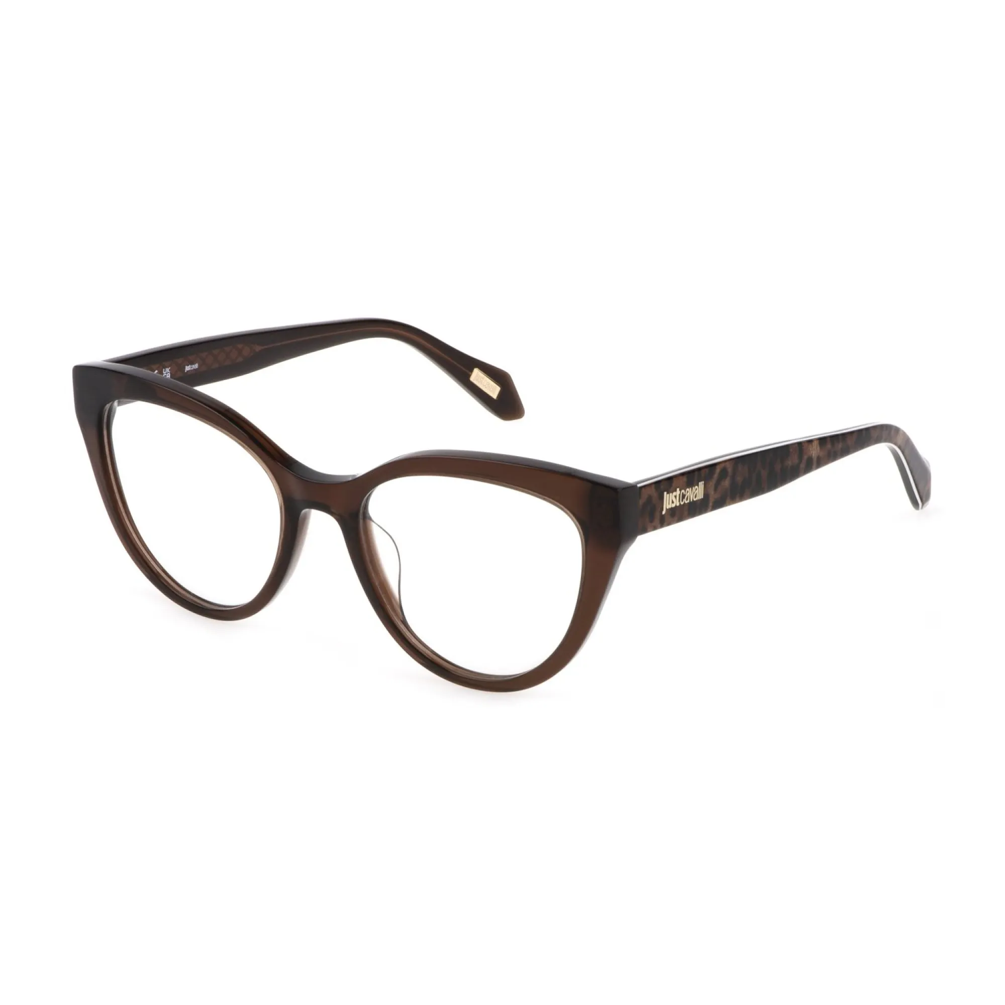   Just Cavalli VJC001 - 0AAK Marrone Trasparente Lucido | Occhiale Da Vista Donna 