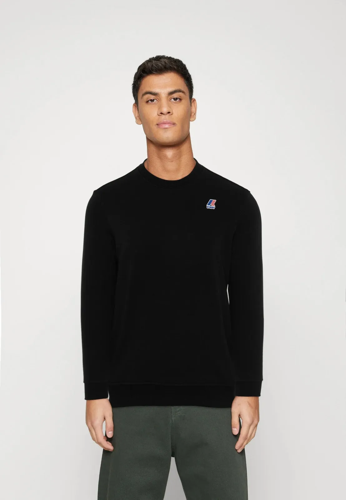K-way Felpa Nera Auguste Poly Cotone Leggera