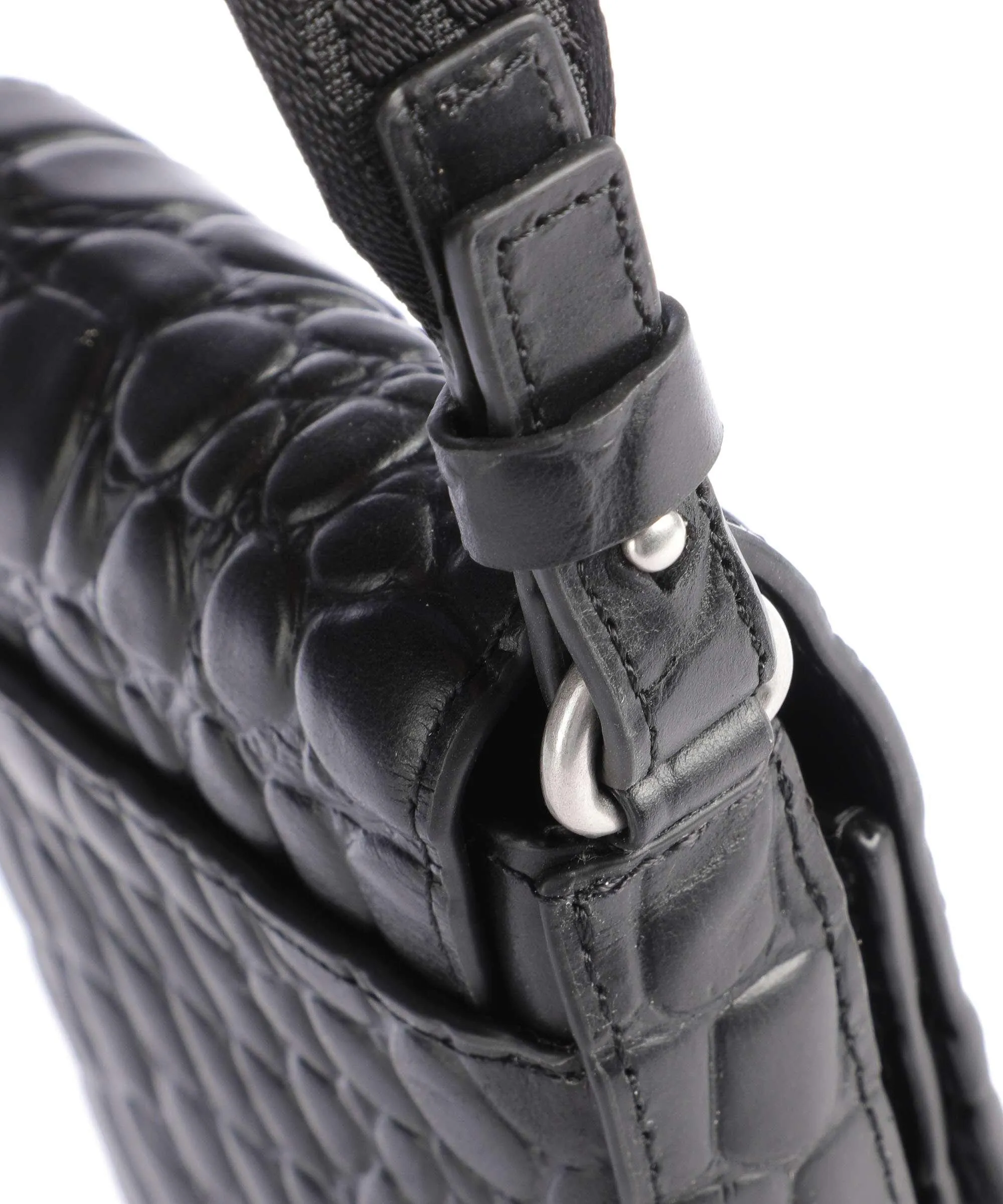  Liebeskind Lea Waxy Croco Borsetta porta cellulare pelle in rilievo nero  