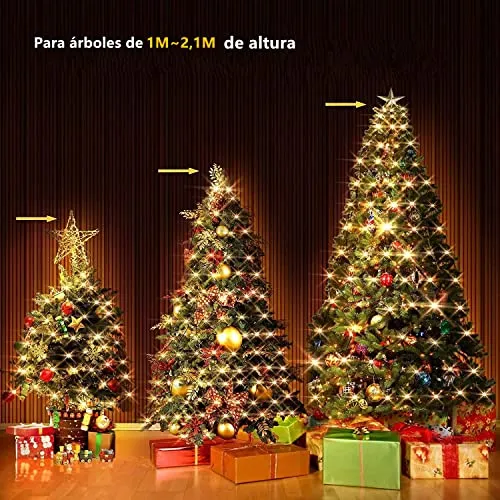 Luci dell'albero di Natale con anello, luci dell'albero di Natale 400 LED 16 fili LED catena di luce, luce di Natale rete albero