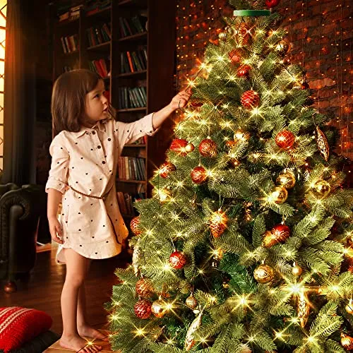 Luci dell'albero di Natale con anello, luci dell'albero di Natale 400 LED 16 fili LED catena di luce, luce di Natale rete albero