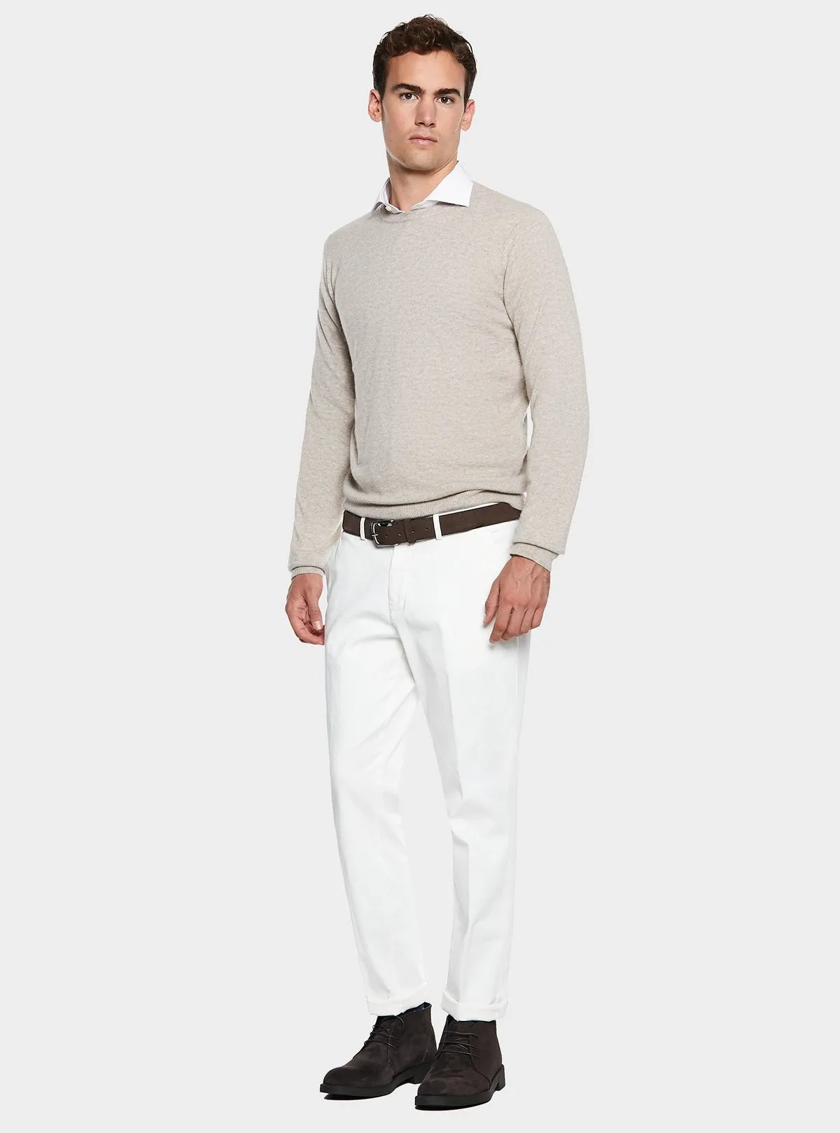   Maglia girocollo in puro cashmere      